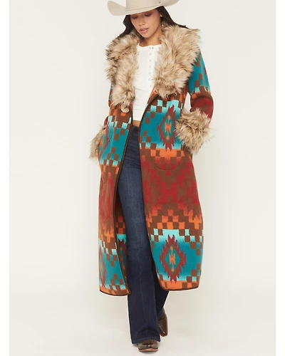 Tasha Polizzi Women's Casey Southwestern Print Blanket Coat