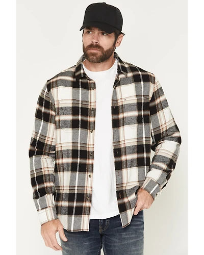 Brothers and Sons Men's Bunker Plaid Print Long Sleeve Button-Down Flannel Shirt