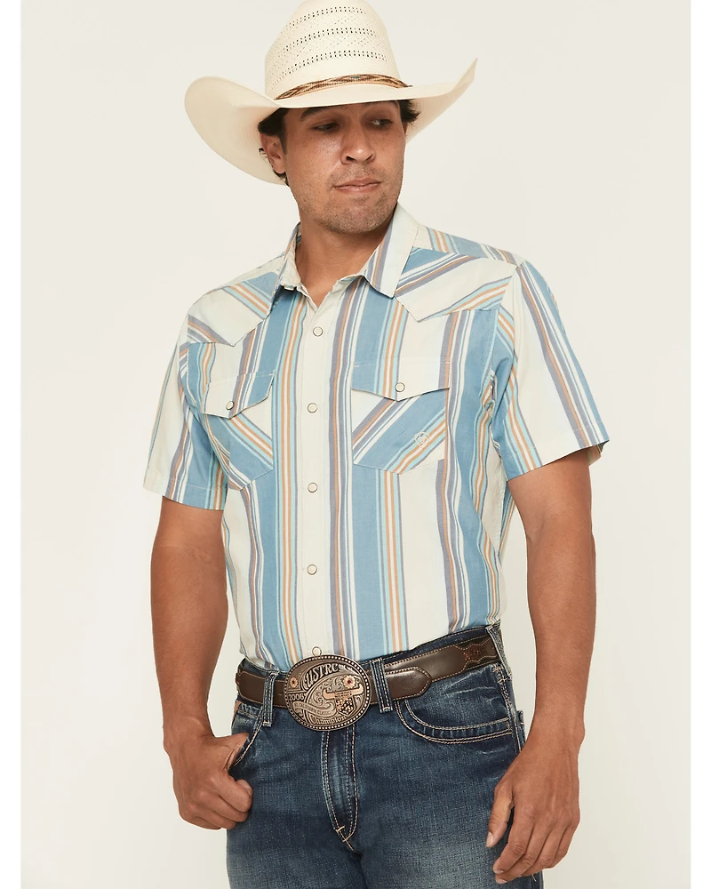Ariat Men's Hilton Retro Fit Striped Short Sleeve Snap Western Shirt