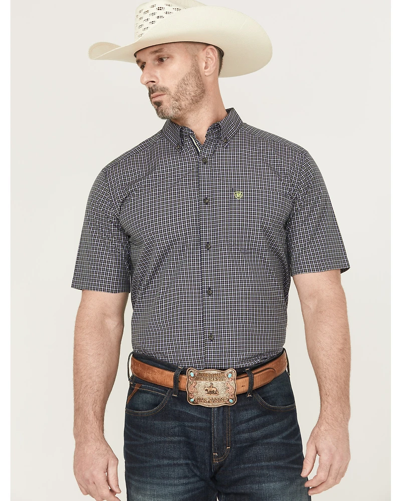 Ariat Men's Pro Series Caspian Plaid Print Short Sleeve Button-Down Western Shirt