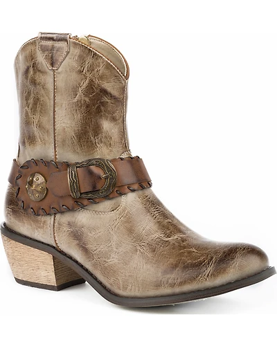 Roper Women's Mae Buckle Strap Fashion Boots - Round Toe