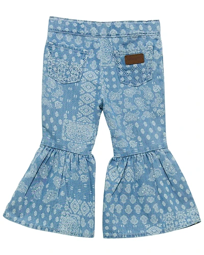 Wrangler Infant Girls' Light Wash Bandana Print Flare Denim Jeans