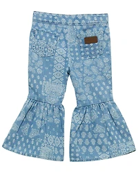 Wrangler Infant Girls' Light Wash Bandana Print Flare Denim Jeans