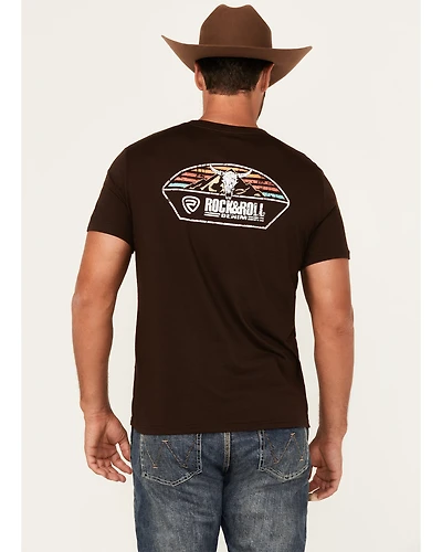 Rock & Roll Denim Men's Long Horn Short Sleeve Graphic T-Shirt
