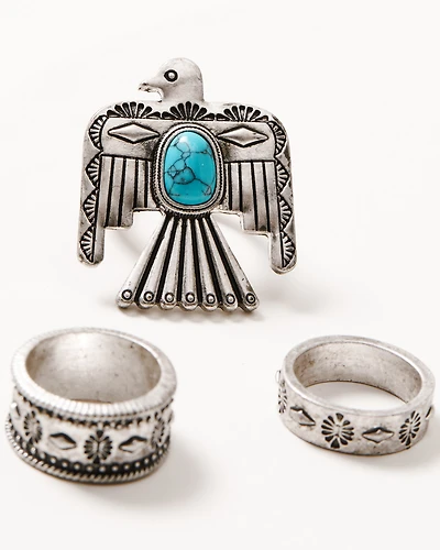 Idyllwind Women's Myrtle Thunderbird Ring Set - 3 Piece