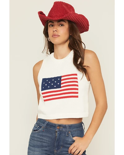 Show Me Your Mumu Women's Milo American Flag Knit Tank
