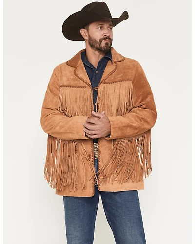Scully Men's Suede Whip Stitch Fringe Jacket