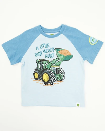 John Deere Boys' Dirt Dozer Short Sleeve Raglan T-Shirt