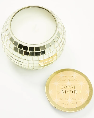 Paddywax Magique 10oz Copal and Myrrh Glass Disco Ball Candle