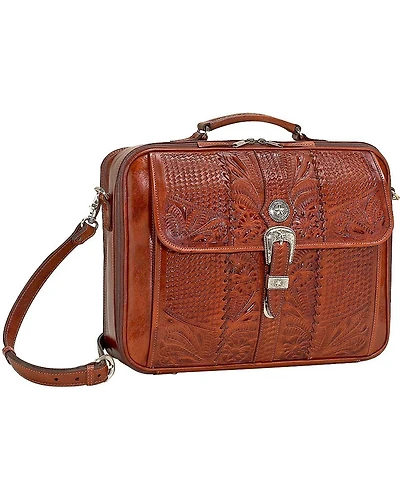 American West Leather Laptop Briefcase