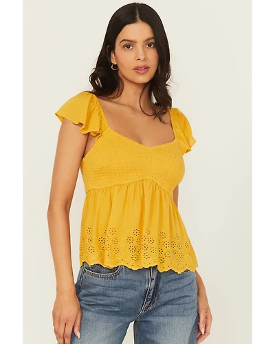 Cleo + Wolf Women's Elizabeth Peplum Top