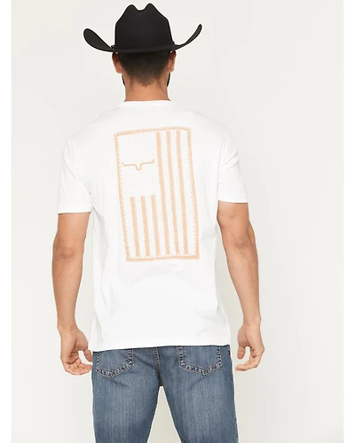 Kimes Ranch Men's Patched Patriotic Logo Short Sleeve Graphic T-Shirt