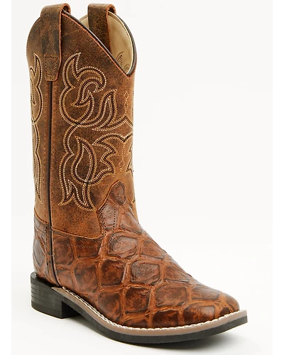 Cody James Boys' Duke Embossed Western Boots - Broad Square Toe
