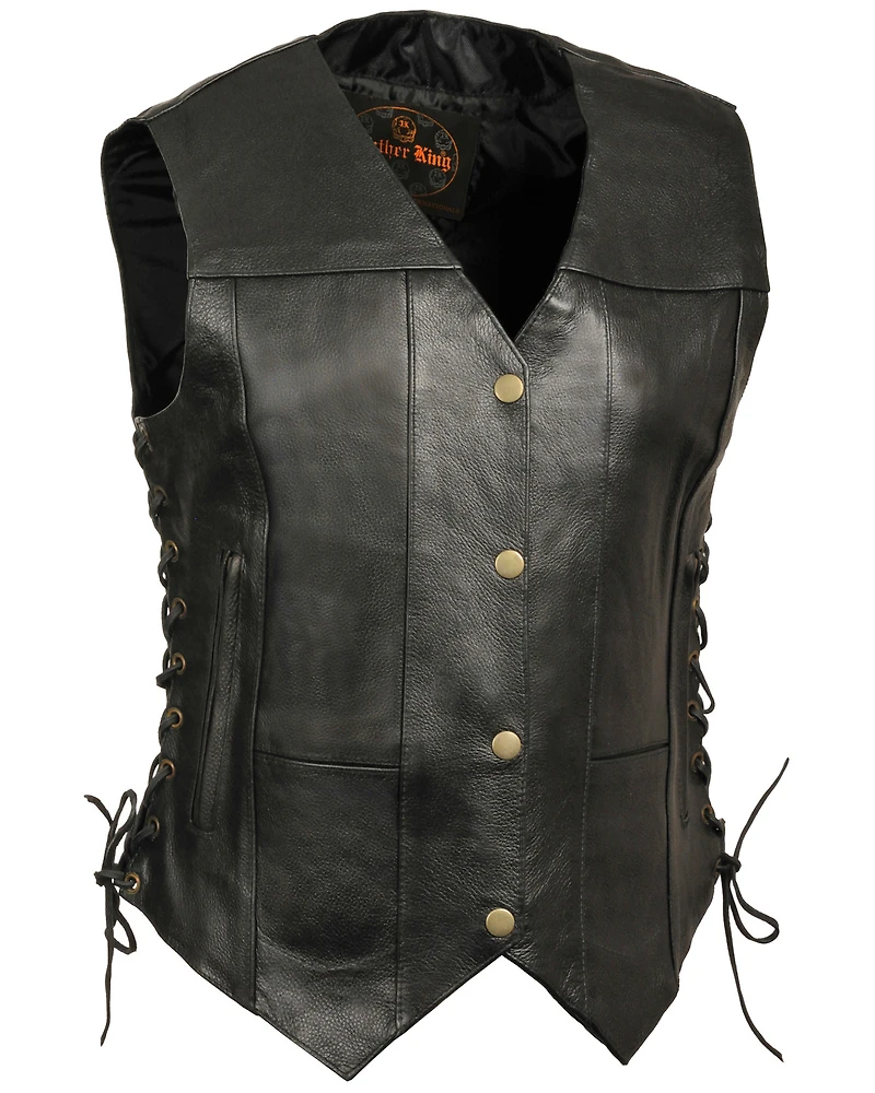 Milwaukee Leather Women's 6 Pocket Side Lace Vest - 5X