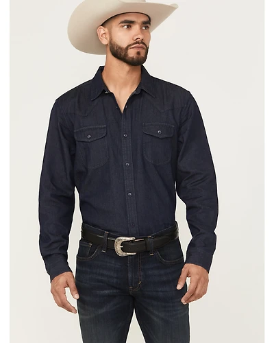 Cody James Black 1978™ Men's Mamba Dark Wash Denim Long Sleeve Button-Down Western Shirt
