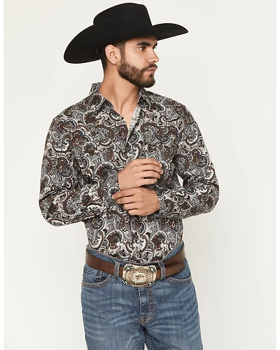 Cody James Men's Colorado Ridge Paisley Print Long Sleeve Snap Western Shirt