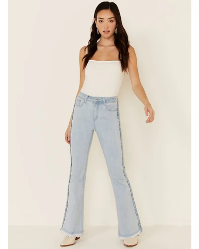 Grace LA Women's Distressed Flare Leg Jeans