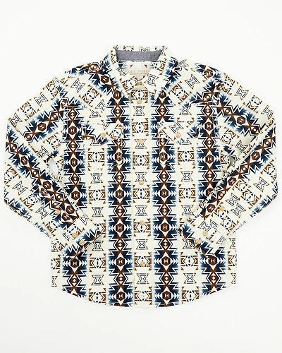 Cody James Toddler Boys' Prairie Southwestern Print Long Sleeve Snap Western Shirt