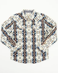 Cody James Toddler Boys' Prairie Southwestern Print Long Sleeve Snap Western Shirt