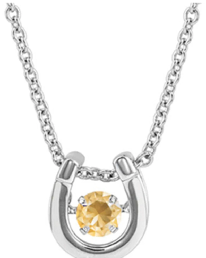 Montana Silversmiths Women's Dancing Birthstone Horseshoe Necklace