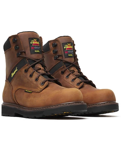 Thorogood Men's Jobsite Series 8" Crazy Horse Waterproof Insulated Work Boots - Composite Toe