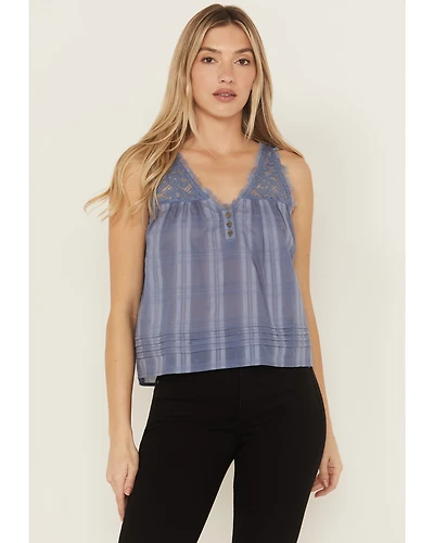 Cleo + Wolf Women's Evelyn Lace Inset Tonal Tank Top