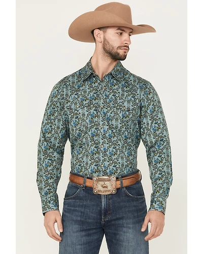 Wrangler Retro Men's Floral print Long Sleeve Snap Western Shirt