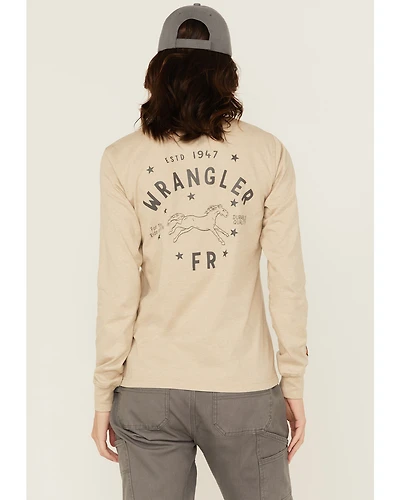 Wrangler Women's FR Pony Long Sleeve Graphic Work T-Shirt - Plus