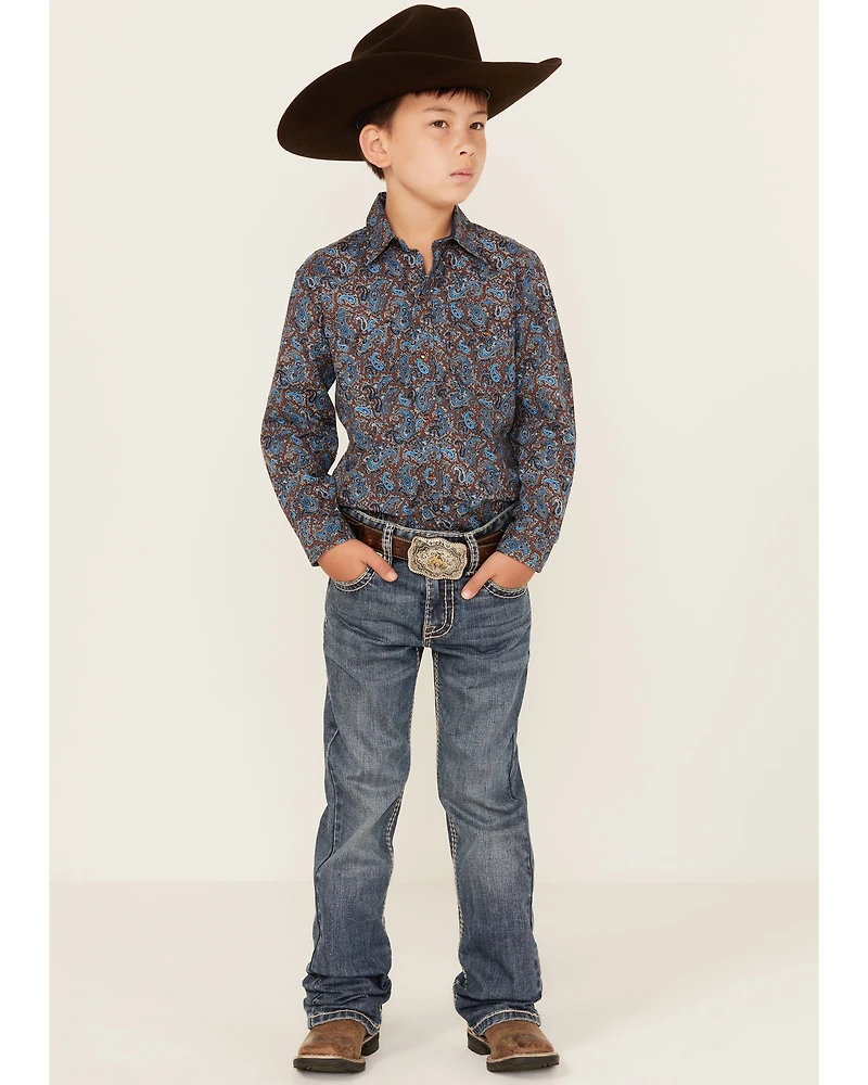 Rock & Roll Denim Boys' Medium Wash Bootcut Stretch Jeans