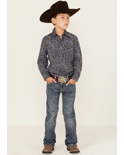 Rock & Roll Denim Boys' Medium Wash Bootcut Stretch Jeans