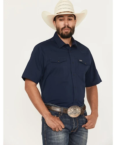 Kimes Ranch Men's Solid Short Sleeve Button-Down Performance Shirt