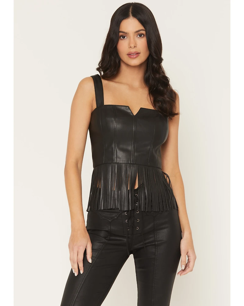 Idyllwind Women's Roycroft Faux Leather Fringe Bustier