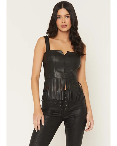 Idyllwind Women's Roycroft Faux Leather Fringe Bustier