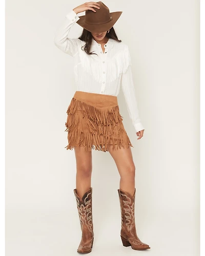 Fornia Women's Faux Suede Mini Skirt