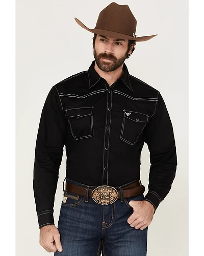 Cowboy Hardware Men's Hecho en Mexico Solid Long Sleeve Snap Western Shirt
