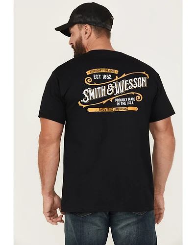 Smith & Wesson Men's Vintage Western Sign Logo Short Sleeve Graphic T-Shirt