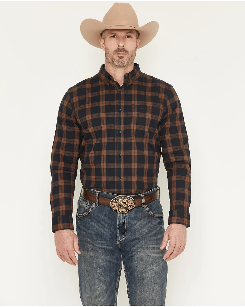 Cody James Men's Rodeo Frontier Plaid Print Long Sleeve Button-Down Stretch Western Shirt