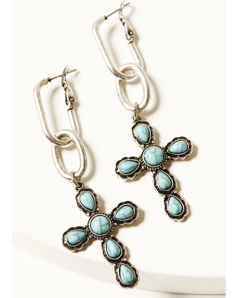 Shyanne Women's Cross Statement Earrings