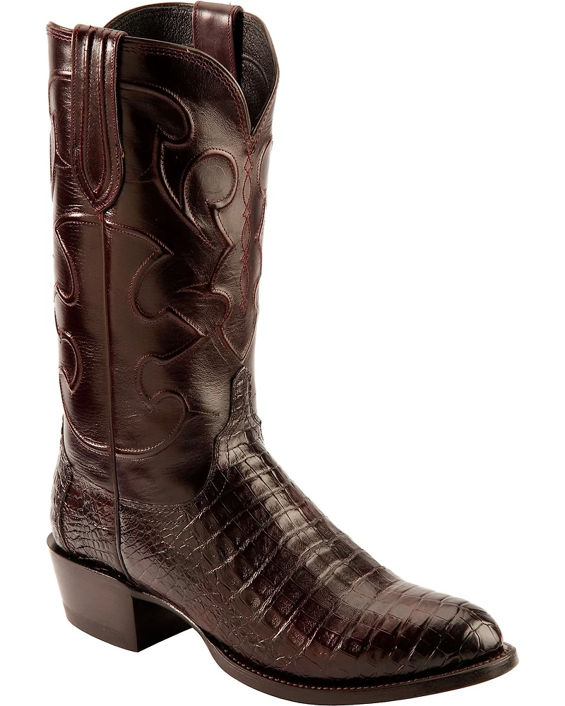 Lucchese Men's Charles Ultra Belly Caiman Exotic Western Boots - Round Toe