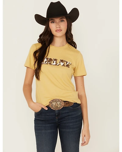 Ariat Women's Boot Barn Exclusive Cow Print Logo Short Sleeve Graphic Tee