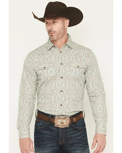 Gibson Trading Co Men's Garfunkle Medallion Print Long Sleeve Snap Stretch Western Shirt