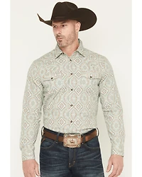 Gibson Trading Co Men's Garfunkle Medallion Print Long Sleeve Snap Stretch Western Shirt