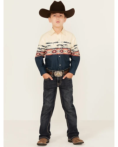 Rock & Roll Denim Boys' Dark Wash Bootcut Stretch Jeans