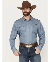 Cinch Men's Tonal Floral Long Sleeve Snap Performance Western Shirt
