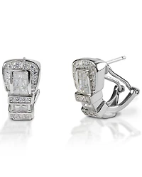 Kelly Herd Women's Clear Ranger Style Buckle Earrings