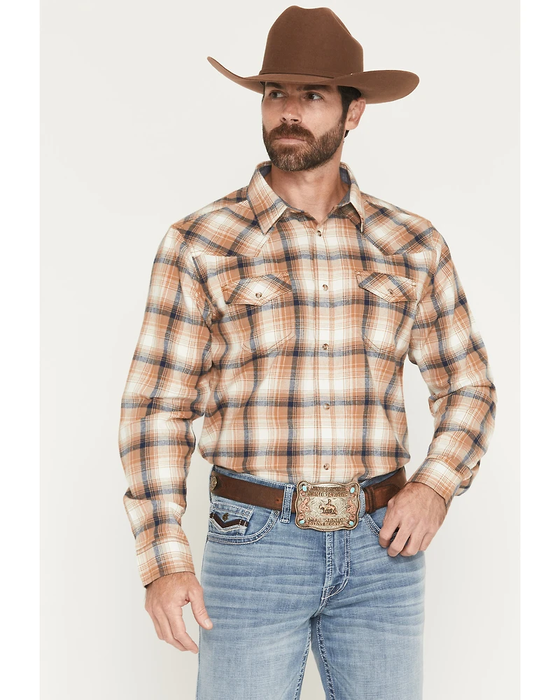 Cody James Men's Bravo Plaid Print Long Sleeve Snap Flannel Shirt