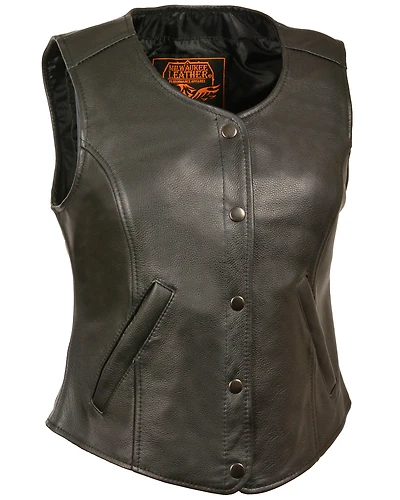 Milwaukee Leather Women's Snap Front Long Body Vest - 5X