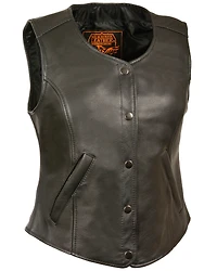 Milwaukee Leather Women's Snap Front Long Body Vest - 5X