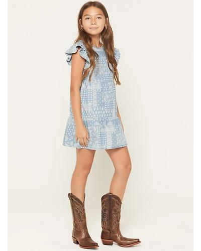 Wrangler Girls' Bandana Print Denim Dress