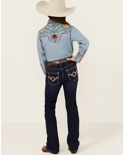 Shyanne Girls' Tulsa Dark Wash Bootcut Comfort Stretch Denim Riding Jeans